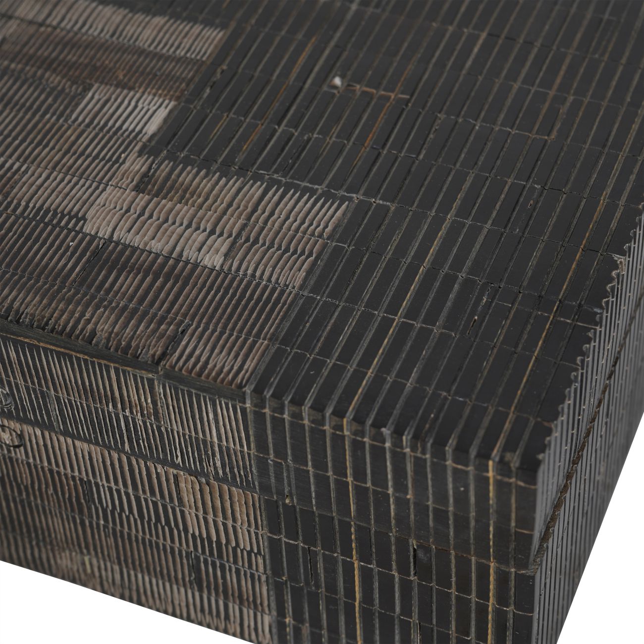 Rustic Grey & Black Buffalo Horn Storage Box Small
